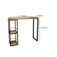 Pine Wood Bar Dining Table Modern Bar Table with Double Pedestal for Dining Room Balcony Clearhalo 'Bar Furniture' 'Bar Tables' 'bar_tables' 'furn' 'furn_bar_tables' 'Furniture' 'furniture_bar_tables' 'Kitchen & Dining Furniture' 4952673