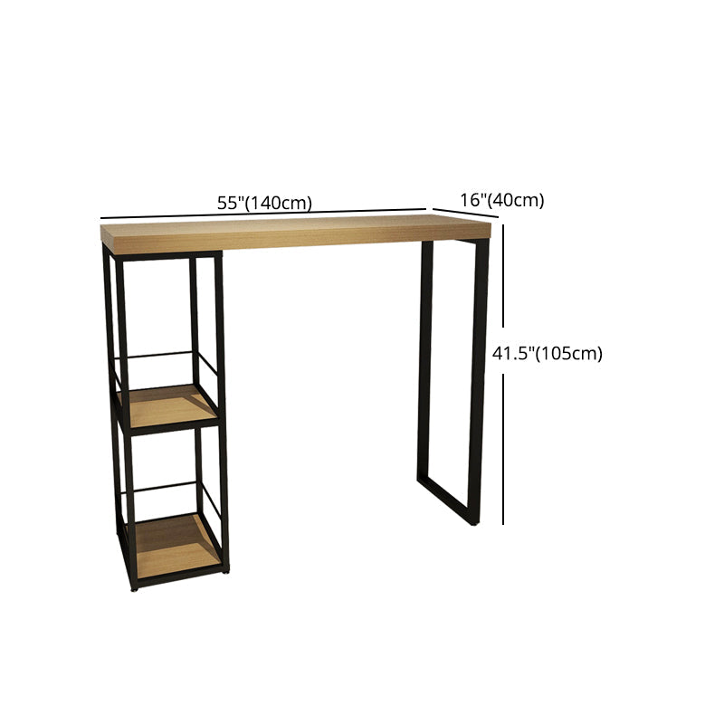 Pine Wood Bar Dining Table Modern Bar Table with Double Pedestal for Dining Room Balcony Clearhalo 'Bar Furniture' 'Bar Tables' 'bar_tables' 'furn' 'furn_bar_tables' 'Furniture' 'furniture_bar_tables' 'Kitchen & Dining Furniture' 4952676