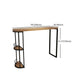 Pine Wood Bar Dining Table Modern Bar Table with Double Pedestal for Dining Room Balcony Clearhalo 'Bar Furniture' 'Bar Tables' 'bar_tables' 'furn' 'furn_bar_tables' 'Furniture' 'furniture_bar_tables' 'Kitchen & Dining Furniture' 4952686