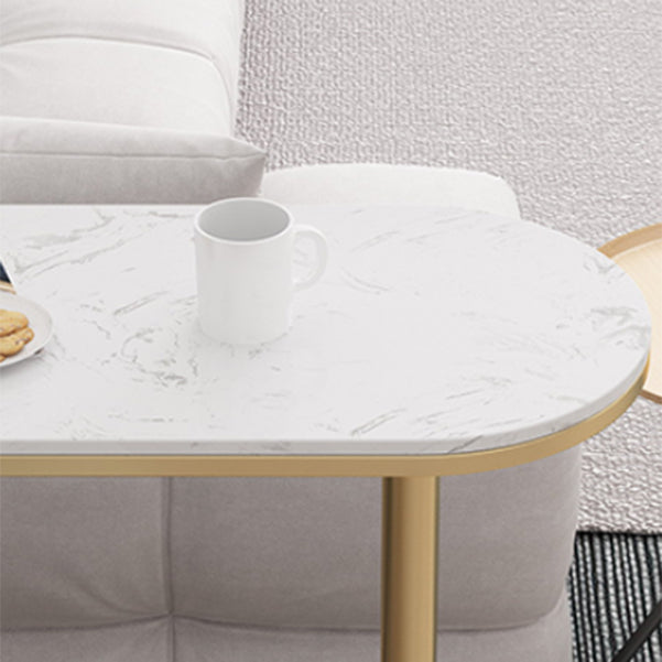 Modern Iron Bistro Table Faux Marble Top Indoor Bar Dining Table with Wine Rack Clearhalo 'Bar Furniture' 'Bar Tables' 'bar_tables' 'furn' 'furn_bar_tables' 'Furniture' 'furniture_bar_tables' 'Kitchen & Dining Furniture' 4952711