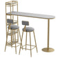 Modern Iron Bistro Table Faux Marble Top Indoor Bar Dining Table with Wine Rack Clearhalo 'Bar Furniture' 'Bar Tables' 'bar_tables' 'furn' 'furn_bar_tables' 'Furniture' 'furniture_bar_tables' 'Kitchen & Dining Furniture' 4952712