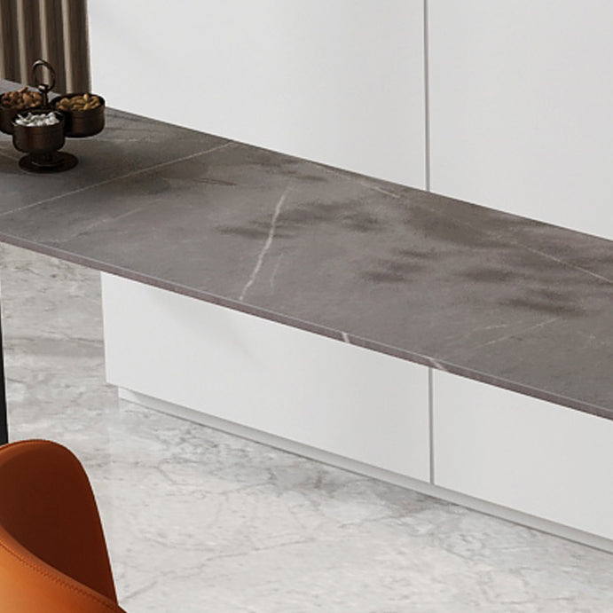 Industrial Style Bar Table 42-inch Height Stone Top and Steel Base Pub Table Clearhalo 'Bar Furniture' 'Bar Tables' 'bar_tables' 'furn' 'furn_bar_tables' 'Furniture' 'furniture_bar_tables' 'Kitchen & Dining Furniture' 4952731