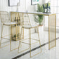 Glam Iron Bar Dining Table White Faux Marble Top Rectangle Indoor Bistro Table with Shelf Clearhalo 'Bar Furniture' 'Bar Tables' 'bar_tables' 'furn' 'furn_bar_tables' 'Furniture' 'furniture_bar_tables' 'Kitchen & Dining Furniture' 4952749