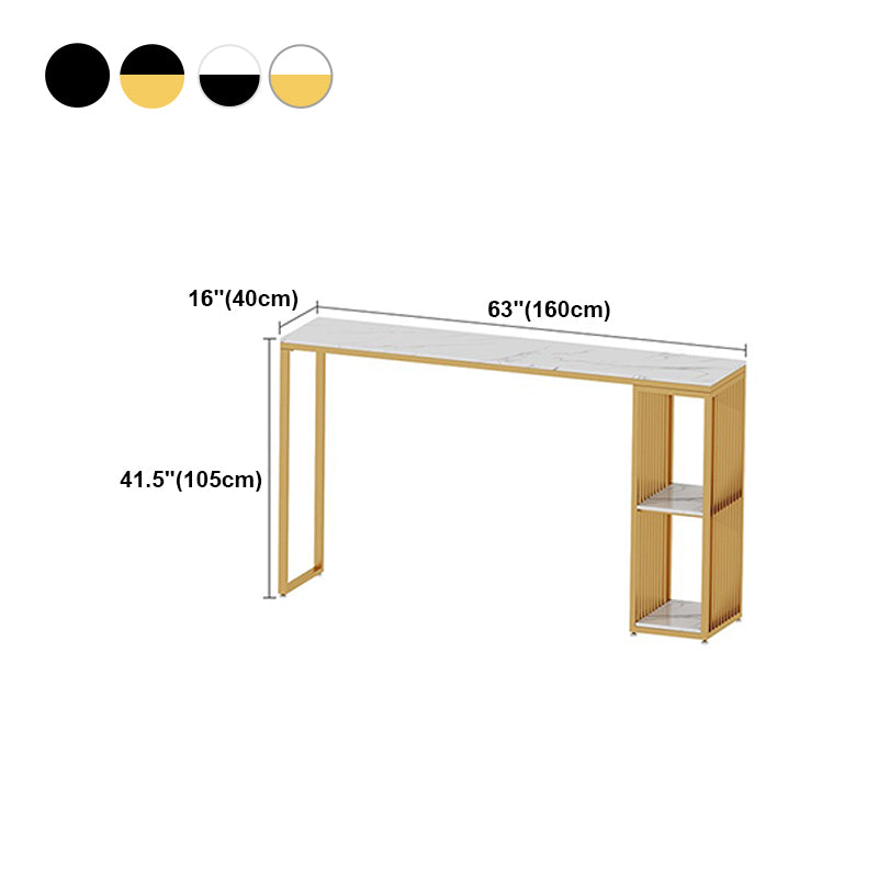 Stone Bar Dining Table Modern Rectangle Bar Table with Double Pedestal for Balcony Clearhalo 'Bar Furniture' 'Bar Tables' 'bar_tables' 'furn' 'furn_bar_tables' 'Furniture' 'furniture_bar_tables' 'Kitchen & Dining Furniture' 4952774