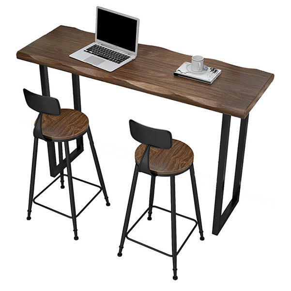 Pine Wood Bar Dining Table Industrial Bar Table with Sled Base for Balcony Clearhalo 'Bar Furniture' 'Bar Tables' 'bar_tables' 'furn' 'furn_bar_tables' 'Furniture' 'furniture_bar_tables' 'Kitchen & Dining Furniture' 4952784