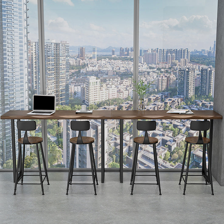 Pine Wood Bar Dining Table Industrial Bar Table with Sled Base for Balcony Clearhalo 'Bar Furniture' 'Bar Tables' 'bar_tables' 'furn' 'furn_bar_tables' 'Furniture' 'furniture_bar_tables' 'Kitchen & Dining Furniture' 4952786