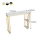 Glam Iron Bistro Table Stone Top Indoor Bar Dining Table with Shelf Clearhalo 'Bar Furniture' 'Bar Tables' 'bar_tables' 'furn' 'furn_bar_tables' 'Furniture' 'furniture_bar_tables' 'Kitchen & Dining Furniture' 4952814