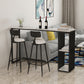 Stone Bar Dining Table Modern Bar Table with Double Pedestal for Living Room Dining Room 55.1"L x 15.7"W x 41.3"H Without Chairs Clearhalo 'Bar Furniture' 'Bar Tables' 'bar_tables' 'furn' 'furn_bar_tables' 'Furniture' 'furniture_bar_tables' 'Kitchen & Dining Furniture' 4952818