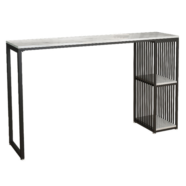 Stone Bar Dining Table Modern Bar Table with Double Pedestal for Living Room Dining Room Without Chairs Clearhalo 'Bar Furniture' 'Bar Tables' 'bar_tables' 'furn' 'furn_bar_tables' 'Furniture' 'furniture_bar_tables' 'Kitchen & Dining Furniture' 4952819