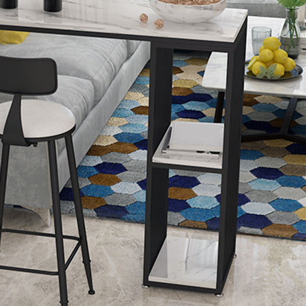 Stone Bar Dining Table Modern Bar Table with Double Pedestal for Living Room Dining Room Clearhalo 'Bar Furniture' 'Bar Tables' 'bar_tables' 'furn' 'furn_bar_tables' 'Furniture' 'furniture_bar_tables' 'Kitchen & Dining Furniture' 4952821