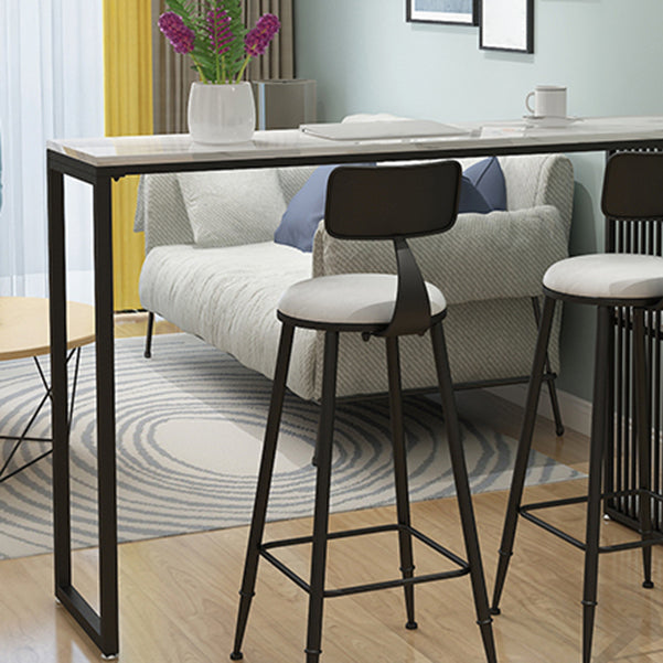 Stone Bar Dining Table Modern Bar Table with Double Pedestal for Living Room Dining Room Clearhalo 'Bar Furniture' 'Bar Tables' 'bar_tables' 'furn' 'furn_bar_tables' 'Furniture' 'furniture_bar_tables' 'Kitchen & Dining Furniture' 4952823