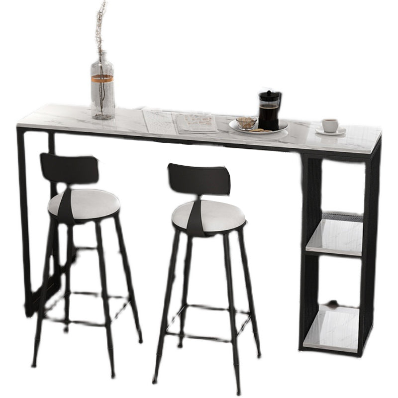 Stone Bar Dining Table Modern Bar Table with Double Pedestal for Living Room Dining Room Clearhalo 'Bar Furniture' 'Bar Tables' 'bar_tables' 'furn' 'furn_bar_tables' 'Furniture' 'furniture_bar_tables' 'Kitchen & Dining Furniture' 4952824