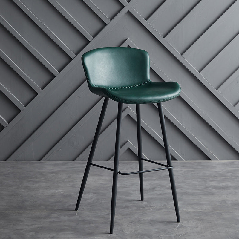 Scandinavian Home Leather Stool Footrest Matte Finish Barstool Green 1 Piece Clearhalo 'Bar Furniture' 'Bar Stools' 'bar_stools' 'furn' 'furn_bar_stools' 'Furniture' 'furniture_bar_stools' 'Kitchen & Dining Furniture' 4952860