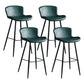 Scandinavian Home Leather Stool Footrest Matte Finish Barstool Green 4 Piece Set Clearhalo 'Bar Furniture' 'Bar Stools' 'bar_stools' 'furn' 'furn_bar_stools' 'Furniture' 'furniture_bar_stools' 'Kitchen & Dining Furniture' 4952863