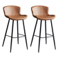Scandinavian Home Leather Stool Footrest Matte Finish Barstool Brown 2 Piece Set Clearhalo 'Bar Furniture' 'Bar Stools' 'bar_stools' 'furn' 'furn_bar_stools' 'Furniture' 'furniture_bar_stools' 'Kitchen & Dining Furniture' 4952867