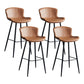 Scandinavian Home Leather Stool Footrest Matte Finish Barstool Brown 4 Piece Set Clearhalo 'Bar Furniture' 'Bar Stools' 'bar_stools' 'furn' 'furn_bar_stools' 'Furniture' 'furniture_bar_stools' 'Kitchen & Dining Furniture' 4952869
