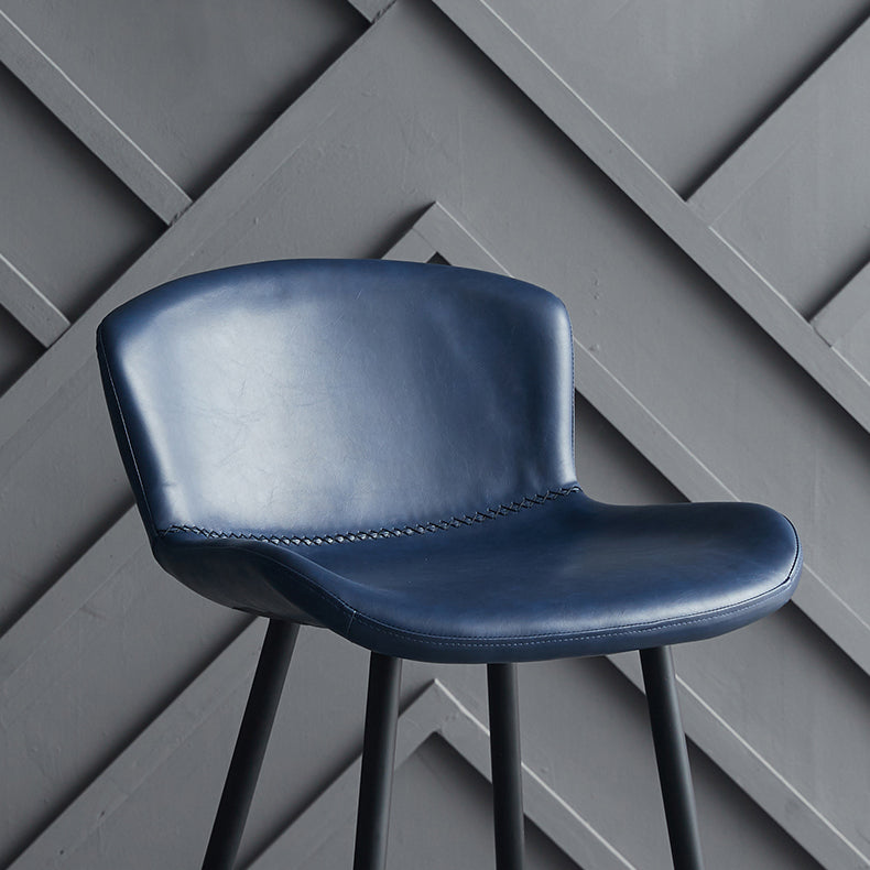 Scandinavian Home Leather Stool Footrest Matte Finish Barstool Clearhalo 'Bar Furniture' 'Bar Stools' 'bar_stools' 'furn' 'furn_bar_stools' 'Furniture' 'furniture_bar_stools' 'Kitchen & Dining Furniture' 4952870