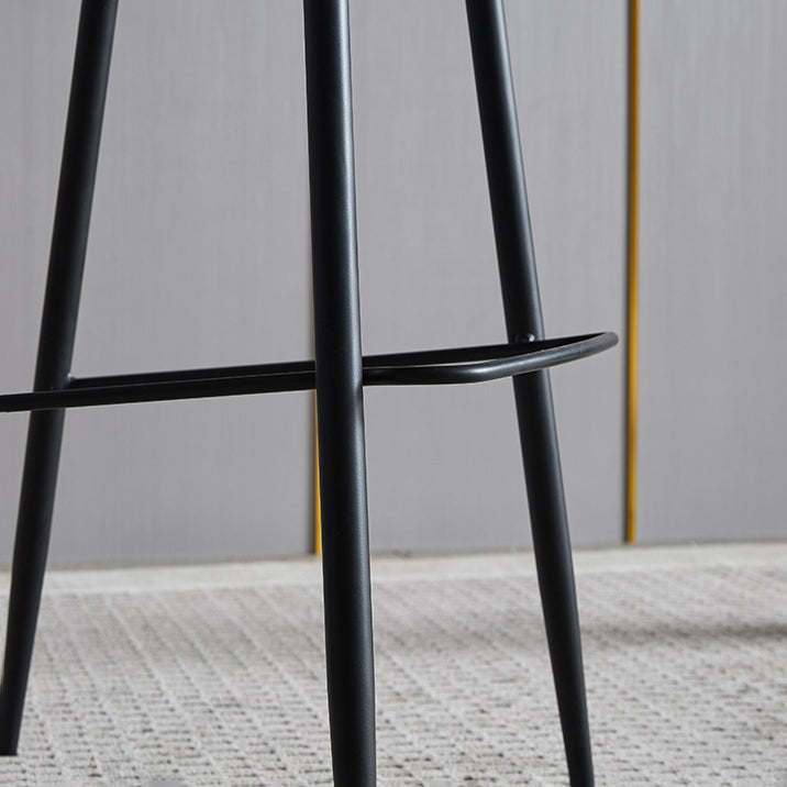 Scandinavian Home Leather Stool Footrest Matte Finish Barstool Clearhalo 'Bar Furniture' 'Bar Stools' 'bar_stools' 'furn' 'furn_bar_stools' 'Furniture' 'furniture_bar_stools' 'Kitchen & Dining Furniture' 4952874