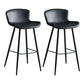 Scandinavian Home Leather Stool Footrest Matte Finish Barstool Black 2 Piece Set Clearhalo 'Bar Furniture' 'Bar Stools' 'bar_stools' 'furn' 'furn_bar_stools' 'Furniture' 'furniture_bar_stools' 'Kitchen & Dining Furniture' 4952880