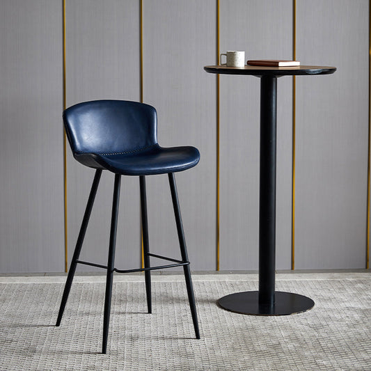 Scandinavian Home Leather Stool Footrest Matte Finish Barstool Clearhalo 'Bar Furniture' 'Bar Stools' 'bar_stools' 'furn' 'furn_bar_stools' 'Furniture' 'furniture_bar_stools' 'Kitchen & Dining Furniture' 4952881