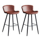 Scandinavian Home Leather Stool Footrest Matte Finish Barstool Red 2 Piece Set Clearhalo 'Bar Furniture' 'Bar Stools' 'bar_stools' 'furn' 'furn_bar_stools' 'Furniture' 'furniture_bar_stools' 'Kitchen & Dining Furniture' 4952884