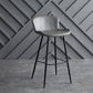 Scandinavian Home Leather Stool Footrest Matte Finish Barstool Grey 1 Piece Clearhalo 'Bar Furniture' 'Bar Stools' 'bar_stools' 'furn' 'furn_bar_stools' 'Furniture' 'furniture_bar_stools' 'Kitchen & Dining Furniture' 4952886