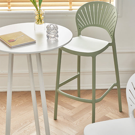 Scandinavian Matte Finish Plastic Barstool Milk Tea Shop Full Back Stool Clearhalo 'Bar Furniture' 'Bar Stools' 'bar_stools' 'furn' 'furn_bar_stools' 'Furniture' 'furniture_bar_stools' 'Kitchen & Dining Furniture' 4952971
