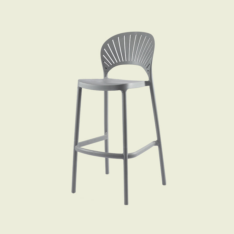 Scandinavian Matte Finish Plastic Barstool Milk Tea Shop Full Back Stool Grey 1 Piece Clearhalo 'Bar Furniture' 'Bar Stools' 'bar_stools' 'furn' 'furn_bar_stools' 'Furniture' 'furniture_bar_stools' 'Kitchen & Dining Furniture' 4952972