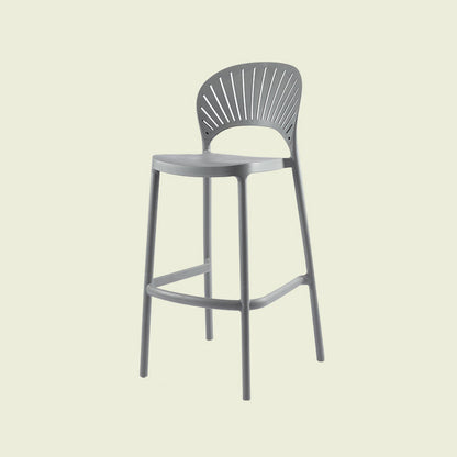 Scandinavian Matte Finish Plastic Barstool Milk Tea Shop Full Back Stool Grey 1 Piece Clearhalo 'Bar Furniture' 'Bar Stools' 'bar_stools' 'furn' 'furn_bar_stools' 'Furniture' 'furniture_bar_stools' 'Kitchen & Dining Furniture' 4952972