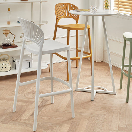 Scandinavian Matte Finish Plastic Barstool Milk Tea Shop Full Back Stool Clearhalo 'Bar Furniture' 'Bar Stools' 'bar_stools' 'furn' 'furn_bar_stools' 'Furniture' 'furniture_bar_stools' 'Kitchen & Dining Furniture' 4952973