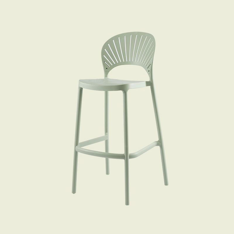 Scandinavian Matte Finish Plastic Barstool Milk Tea Shop Full Back Stool Green 1 Piece Clearhalo 'Bar Furniture' 'Bar Stools' 'bar_stools' 'furn' 'furn_bar_stools' 'Furniture' 'furniture_bar_stools' 'Kitchen & Dining Furniture' 4952975