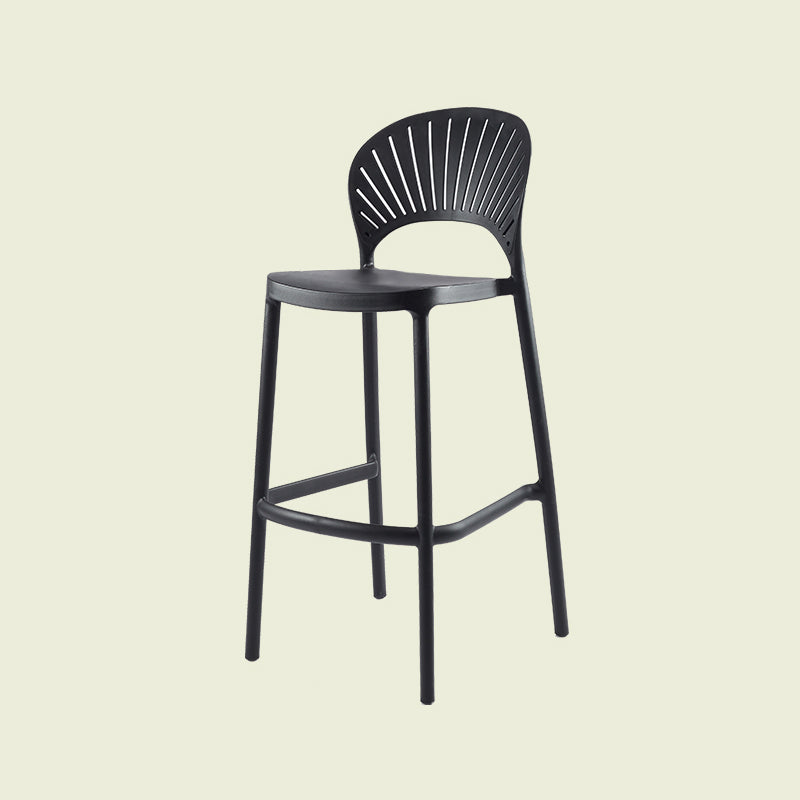 Scandinavian Matte Finish Plastic Barstool Milk Tea Shop Full Back Stool Black 1 Piece Clearhalo 'Bar Furniture' 'Bar Stools' 'bar_stools' 'furn' 'furn_bar_stools' 'Furniture' 'furniture_bar_stools' 'Kitchen & Dining Furniture' 4952977