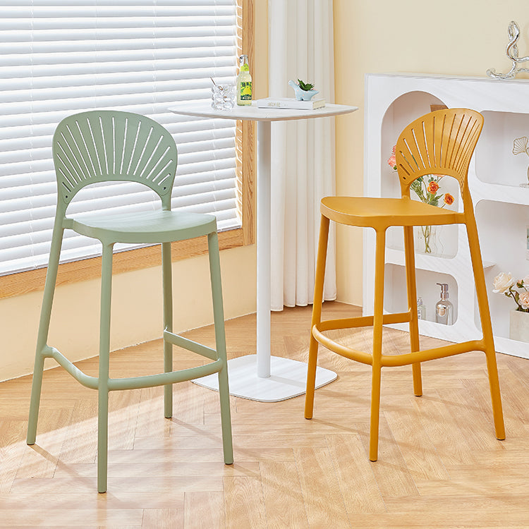 Scandinavian Matte Finish Plastic Barstool Milk Tea Shop Full Back Stool Clearhalo 'Bar Furniture' 'Bar Stools' 'bar_stools' 'furn' 'furn_bar_stools' 'Furniture' 'furniture_bar_stools' 'Kitchen & Dining Furniture' 4952978