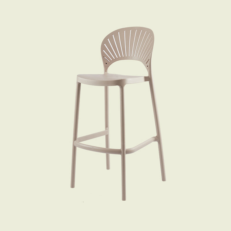 Scandinavian Matte Finish Plastic Barstool Milk Tea Shop Full Back Stool Camel 1 Piece Clearhalo 'Bar Furniture' 'Bar Stools' 'bar_stools' 'furn' 'furn_bar_stools' 'Furniture' 'furniture_bar_stools' 'Kitchen & Dining Furniture' 4952981