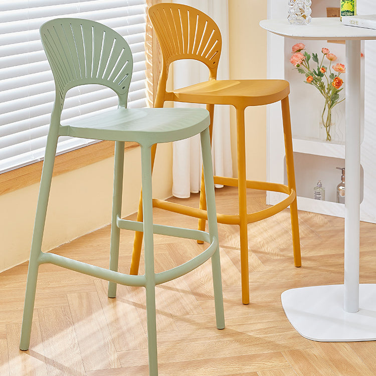 Scandinavian Matte Finish Plastic Barstool Milk Tea Shop Full Back Stool Clearhalo 'Bar Furniture' 'Bar Stools' 'bar_stools' 'furn' 'furn_bar_stools' 'Furniture' 'furniture_bar_stools' 'Kitchen & Dining Furniture' 4952988