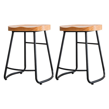 Contemporary Backless Solid Wood Bar Stool Matte Finish Indoor Stool Natural 2 Piece Set Clearhalo 'Bar Furniture' 'Bar Stools' 'bar_stools' 'furn' 'furn_bar_stools' 'Furniture' 'furniture_bar_stools' 'Kitchen & Dining Furniture' 4952992