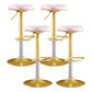 Glam Matte Finish Velvet Counter Stool Adjustable Height Footrest Barstool Pink 4 Piece Set Clearhalo 'Bar Furniture' 'Bar Stools' 'bar_stools' 'furn' 'furn_bar_stools' 'Furniture' 'furniture_bar_stools' 'Kitchen & Dining Furniture' 4953017