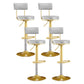 Glam Matte Finish Velvet Counter Stool Adjustable Height Footrest Barstool Silver Gray 4 Piece Set Clearhalo 'Bar Furniture' 'Bar Stools' 'bar_stools' 'furn' 'furn_bar_stools' 'Furniture' 'furniture_bar_stools' 'Kitchen & Dining Furniture' 4953037