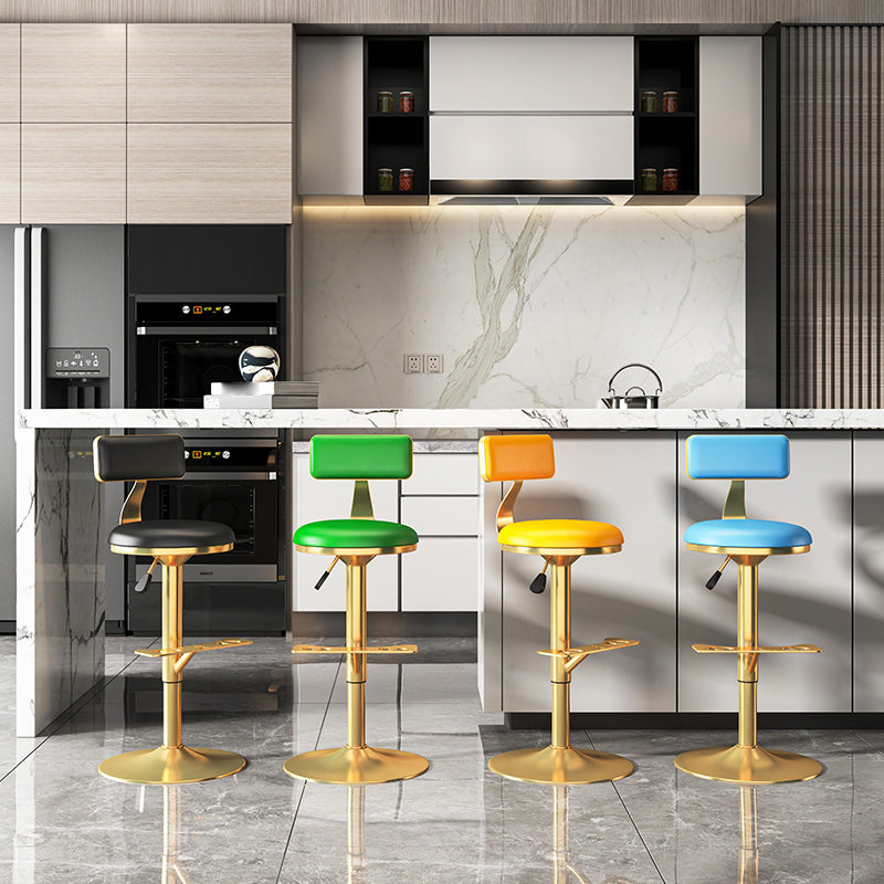 Glam Jewelry Shop Adjustable Height Stool Matte Finish Leather Barstool Clearhalo 'Bar Furniture' 'Bar Stools' 'bar_stools' 'furn' 'furn_bar_stools' 'Furniture' 'furniture_bar_stools' 'Kitchen & Dining Furniture' 4953108