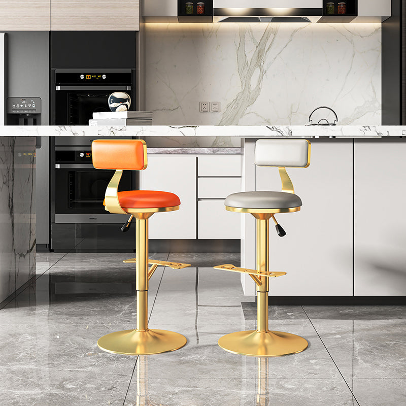 Glam Jewelry Shop Adjustable Height Stool Matte Finish Leather Barstool Clearhalo 'Bar Furniture' 'Bar Stools' 'bar_stools' 'furn' 'furn_bar_stools' 'Furniture' 'furniture_bar_stools' 'Kitchen & Dining Furniture' 4953111