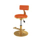 Glam Jewelry Shop Adjustable Height Stool Matte Finish Leather Barstool Orange 1 Piece Short Stool(22"H) Clearhalo 'Bar Furniture' 'Bar Stools' 'bar_stools' 'furn' 'furn_bar_stools' 'Furniture' 'furniture_bar_stools' 'Kitchen & Dining Furniture' 4953121