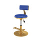 Glam Jewelry Shop Adjustable Height Stool Matte Finish Leather Barstool Blue 1 Piece Short Stool(22"H) Clearhalo 'Bar Furniture' 'Bar Stools' 'bar_stools' 'furn' 'furn_bar_stools' 'Furniture' 'furniture_bar_stools' 'Kitchen & Dining Furniture' 4953125