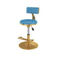 Glam Jewelry Shop Adjustable Height Stool Matte Finish Leather Barstool Sky Blue 1 Piece Short Stool(22"H) Clearhalo 'Bar Furniture' 'Bar Stools' 'bar_stools' 'furn' 'furn_bar_stools' 'Furniture' 'furniture_bar_stools' 'Kitchen & Dining Furniture' 4953128
