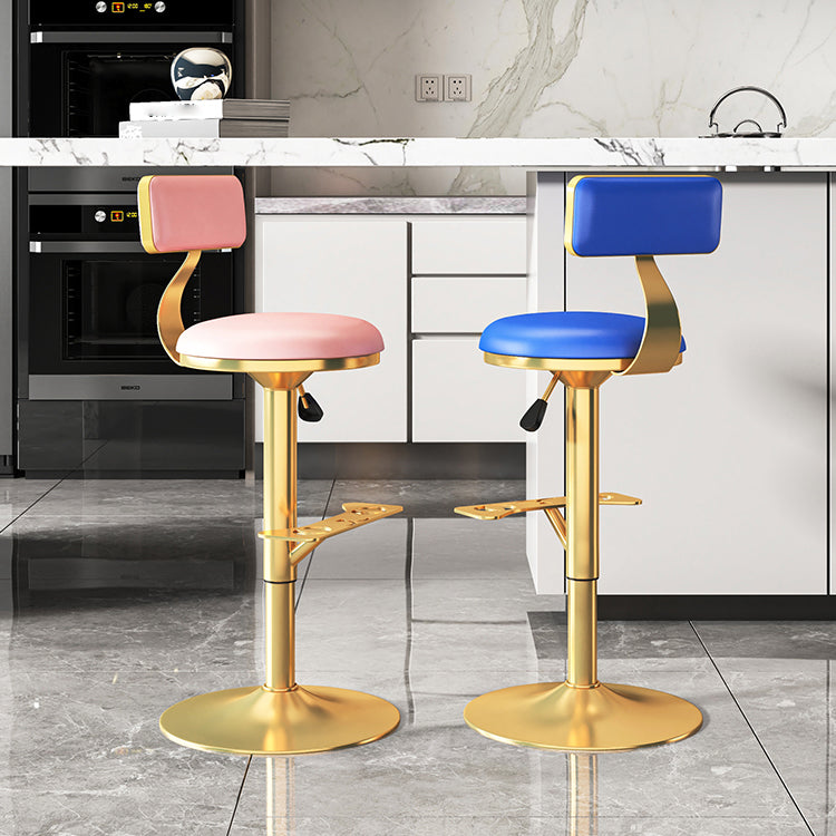 Glam Jewelry Shop Adjustable Height Stool Matte Finish Leather Barstool Clearhalo 'Bar Furniture' 'Bar Stools' 'bar_stools' 'furn' 'furn_bar_stools' 'Furniture' 'furniture_bar_stools' 'Kitchen & Dining Furniture' 4953130