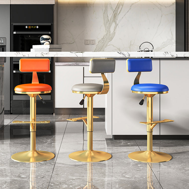 Glam Jewelry Shop Adjustable Height Stool Matte Finish Leather Barstool Clearhalo 'Bar Furniture' 'Bar Stools' 'bar_stools' 'furn' 'furn_bar_stools' 'Furniture' 'furniture_bar_stools' 'Kitchen & Dining Furniture' 4953133