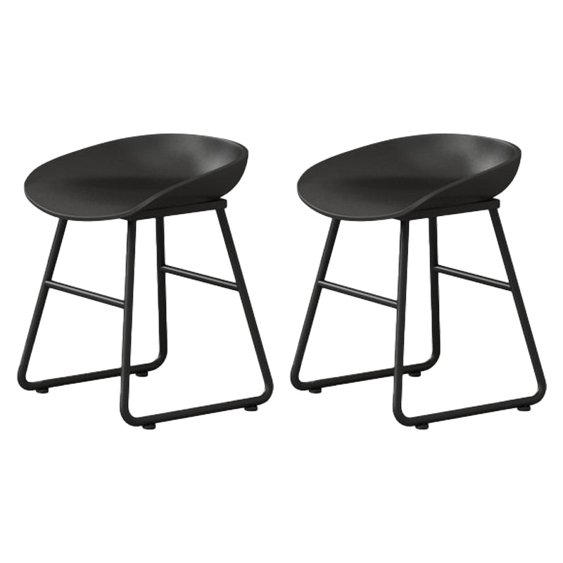 Modern Milk Tea Shop Footrest Barstool Matte Finish Plastic Stool Black 2 Piece Set Short Stool(18"H) Clearhalo 'Bar Furniture' 'Bar Stools' 'bar_stools' 'furn' 'furn_bar_stools' 'Furniture' 'furniture_bar_stools' 'Kitchen & Dining Furniture' 4953138