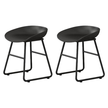 Modern Milk Tea Shop Footrest Barstool Matte Finish Plastic Stool Black 2 Piece Set Short Stool(18"H) Clearhalo 'Bar Furniture' 'Bar Stools' 'bar_stools' 'furn' 'furn_bar_stools' 'Furniture' 'furniture_bar_stools' 'Kitchen & Dining Furniture' 4953138