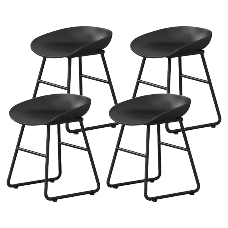 Modern Milk Tea Shop Footrest Barstool Matte Finish Plastic Stool Black 4 Piece Set Short Stool(18"H) Clearhalo 'Bar Furniture' 'Bar Stools' 'bar_stools' 'furn' 'furn_bar_stools' 'Furniture' 'furniture_bar_stools' 'Kitchen & Dining Furniture' 4953140