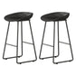 Modern Milk Tea Shop Footrest Barstool Matte Finish Plastic Stool Black 2 Piece Set Counter Stool(26"H) Clearhalo 'Bar Furniture' 'Bar Stools' 'bar_stools' 'furn' 'furn_bar_stools' 'Furniture' 'furniture_bar_stools' 'Kitchen & Dining Furniture' 4953142