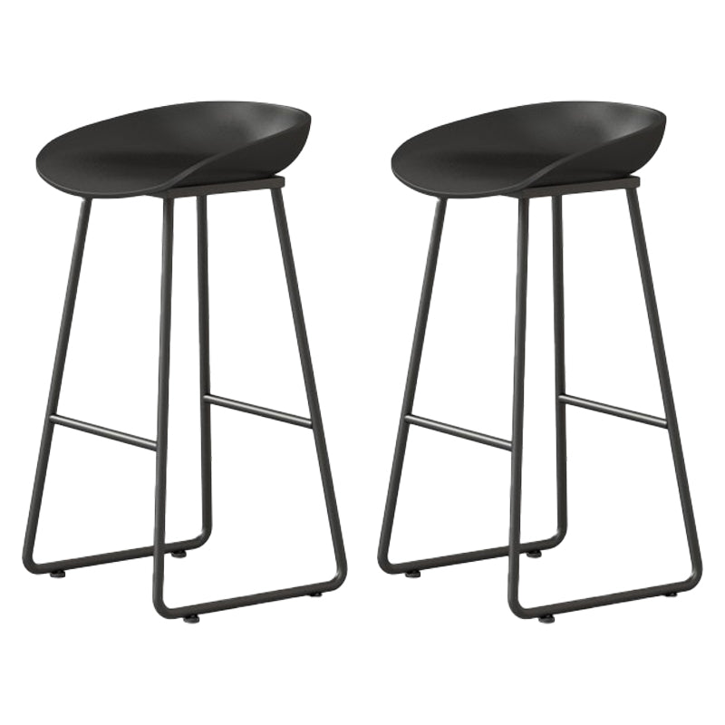 Modern Milk Tea Shop Footrest Barstool Matte Finish Plastic Stool Black 2 Piece Set Bar Stool(30"H) Clearhalo 'Bar Furniture' 'Bar Stools' 'bar_stools' 'furn' 'furn_bar_stools' 'Furniture' 'furniture_bar_stools' 'Kitchen & Dining Furniture' 4953146